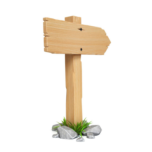 Wooden sign board isolated on white background 3d rendering isolated illustration