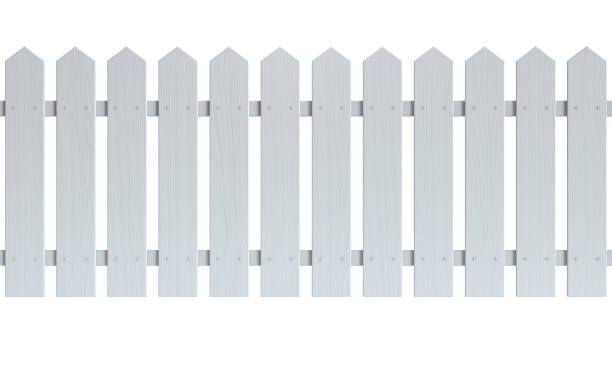 Seamless wooden fence painted white