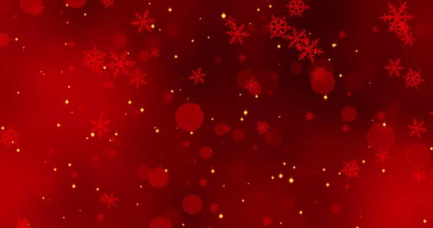 istock Red snowflakes and bokeh lights on the red Merry Christmas background. 3D render 1180958129