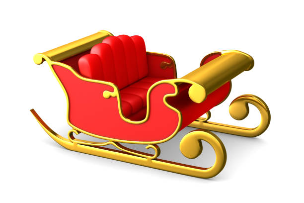 istock red christmas sled on white background. Isolated 3D illustration 1180958428