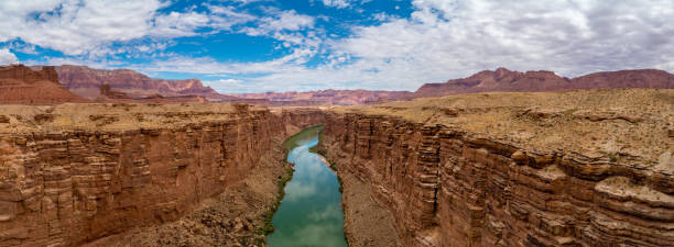vista panoramica del fiume colorado, marble canyon - marble canyon foto e immagini stock