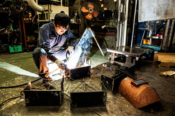 istock The craftsmen working at Japanese iron works are beautiful. 1180964791