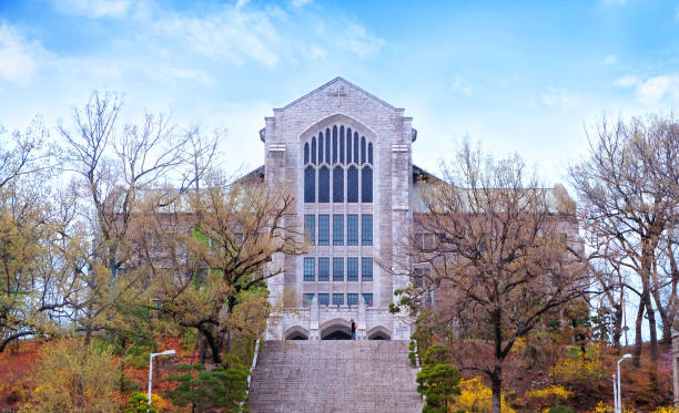Ewha Womans University, Seoul, South Korea - April 10, 2019 : Ewha Womans university  is a landmark University and popular tourist attraction in Seoul.