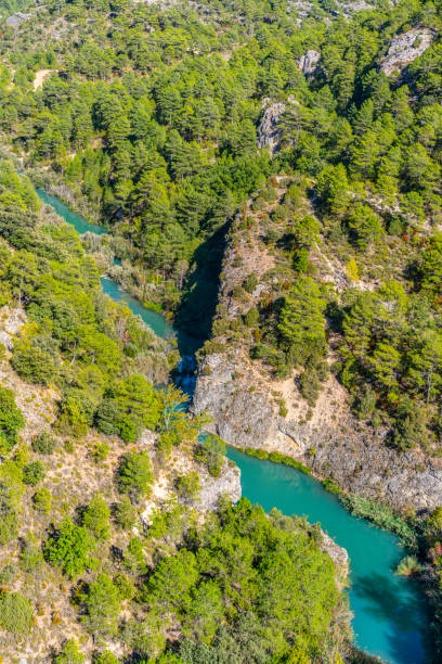 istock Jucar River in Cuenca aerial from Ventano Diablo 1180970383