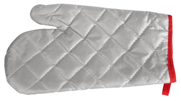 istock Oven glove grey mitt classic with red detail 1180970756