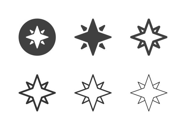 north star icons - multi-serie - multidirectional stock-grafiken, -clipart, -cartoons und -symbole