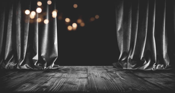 istock Dark magical theater stage background 1180977877