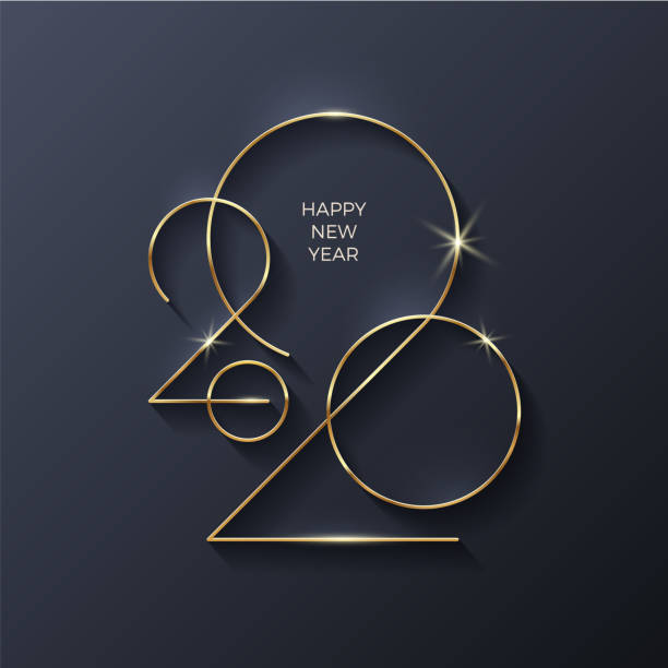 Golden 2020 New Year logo. Holiday greeting card. Vector illustration. Holiday design for greeting card, invitation, calendar, etc. Golden 2020 New Year logo. Holiday greeting card. Vector illustration. Holiday design for greeting card, invitation, calendar, etc. 2020 stock illustrations