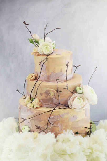 istock Beautiful festive cake biscuit with different creams 1180980820