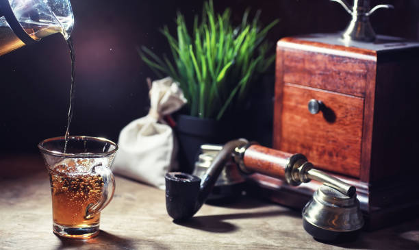 istock Brewing tea on a wooden table 1180984396