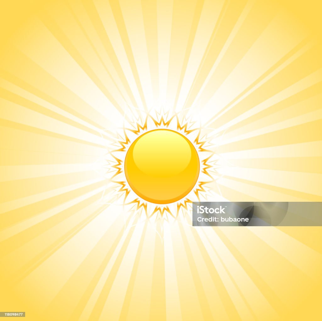 Желтый иллюстрация солнце с Светящийся фон - Векторная графика Без людей роялти-фри