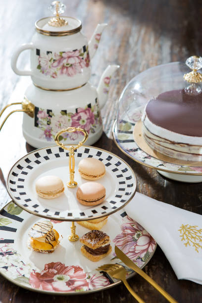 istock Colorful French macarons served at home coffee table 1180991094