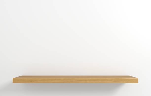 istock Wooden shelves for goods showcase 1180992681