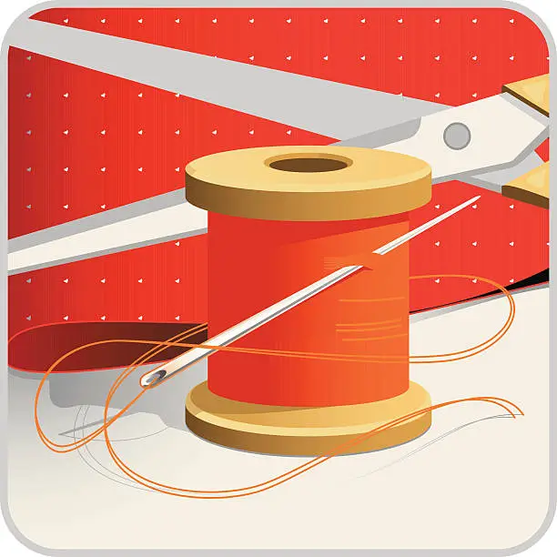 Vector illustration of Sewing