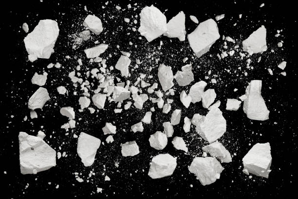 istock Rock stone broken explosion split piece isolated on black background photo object hi resolution design 1180996783