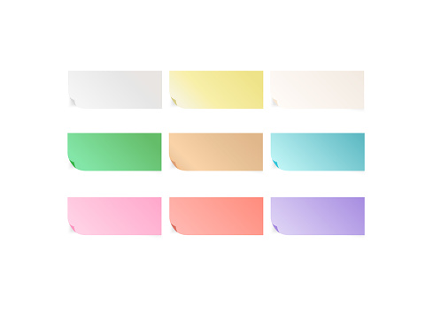 Notebook Paper Multicolored Rectangular Post Note Sticker Set Paper ...