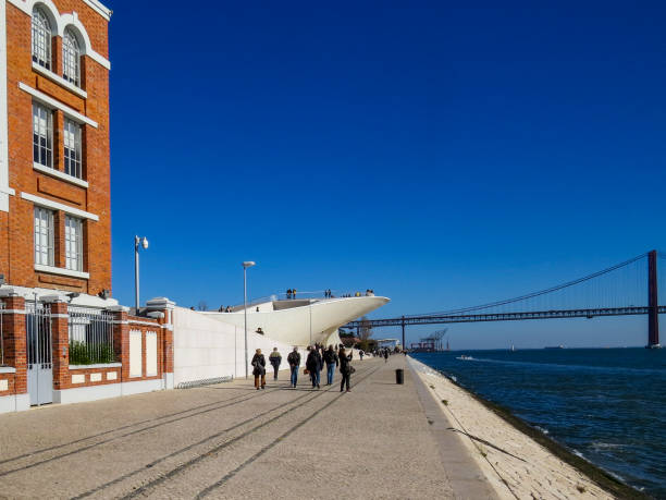 Lisbon, Portugal - December 31, 2018: MAAT - Museum of Art, Architecture and Technology. Designed by the British architect Amanda Levete