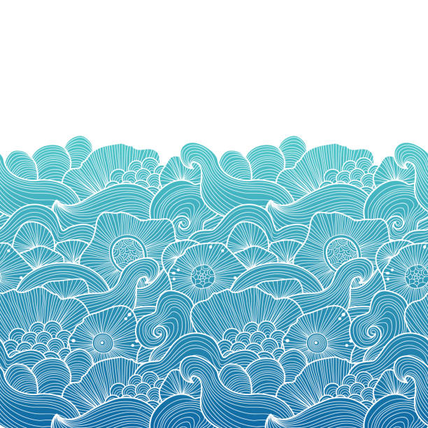 ilustrações de stock, clip art, desenhos animados e ícones de vector abstract illustration with sea plants. seabed illustration. exotic tropical design. - underwater abstract coral seaweed