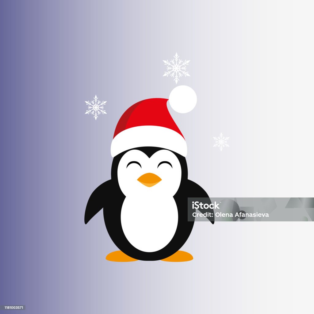 Chim Cánh Cụt Đội Mũ Ông Già Noel Biểu Tượng Vectơ Bằng Hình minh ...