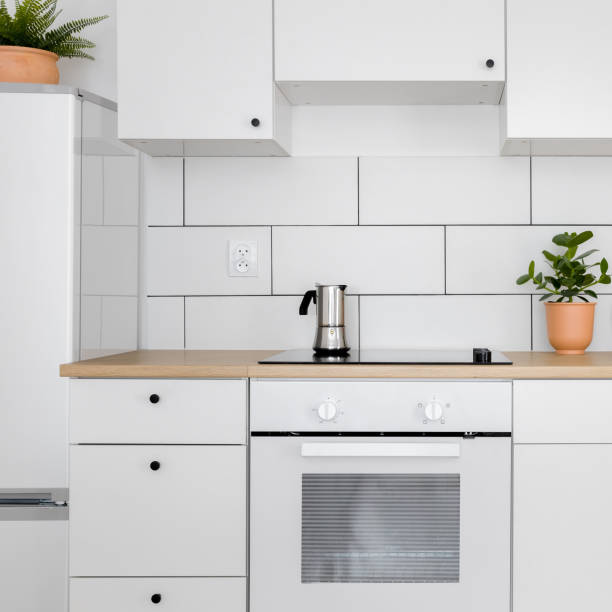 istock Contemporary kitchen with white tiles 1181004197