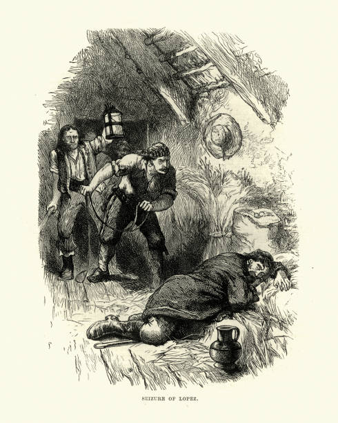ilustraciones, imágenes clip art, dibujos animados e iconos de stock de incautación del general narciso lópez, cuba,1850s - general archive of indies