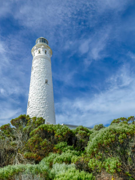 The historic Cape Leeuwin Lighthouse is situated at the most south-westerly point of Australia, on the headland of Cape Leeuwin in Western Australia, where the Southern and Indian Oceans meet. It is still in use for vessels navigating the treacherous Cape.