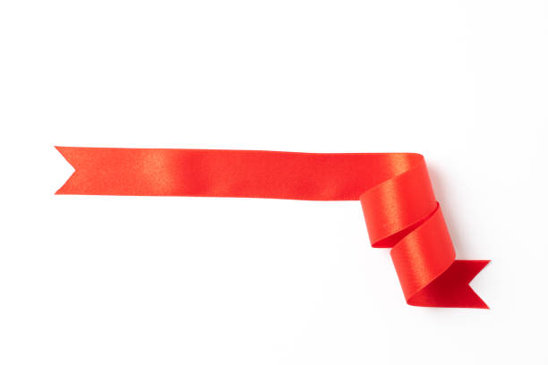 istock Red banners ribbons label on white background 1181006001