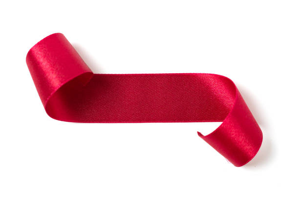 Red banners ribbons label on white background