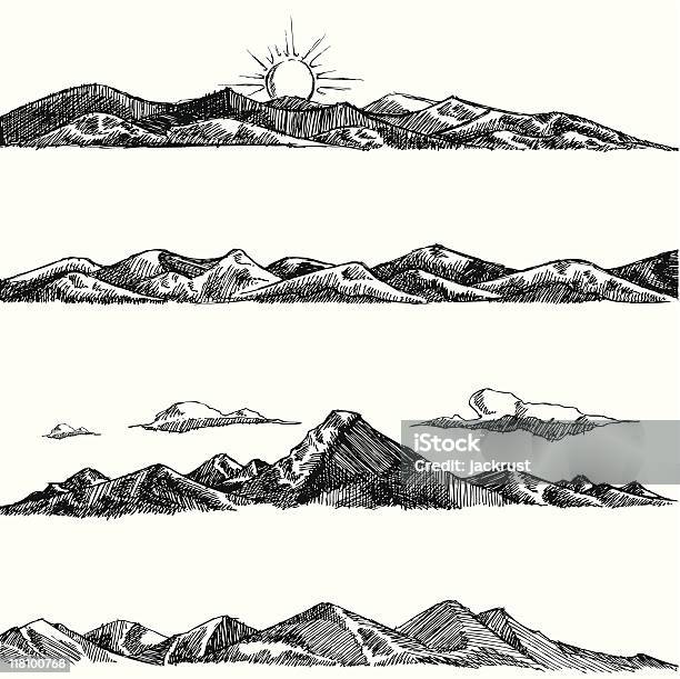 Gebirge Vektor Stock Vektor Art und mehr Bilder von Anhöhe - Anhöhe, Berg, Berggipfel