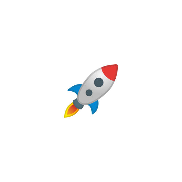 startup vector icon. isolierte rakete startup cartoon stil emoji, emoticon illustration - rakete stock-grafiken, -clipart, -cartoons und -symbole