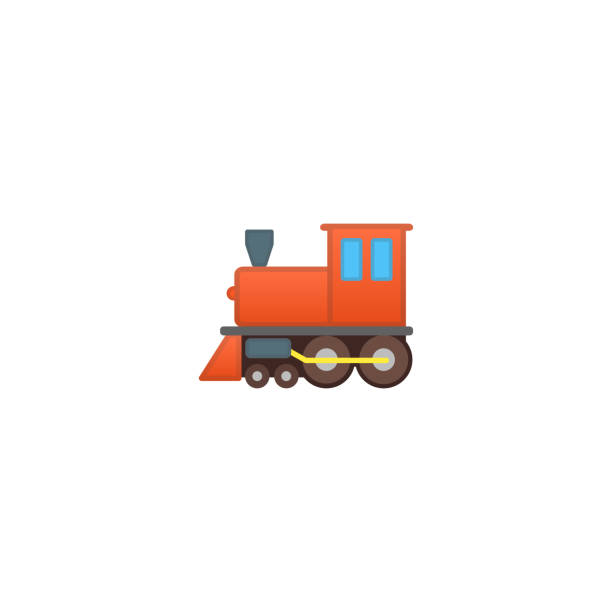 ikona wektora lokomotywy. izolowany pociąg lokomotywy, kolej, kolej cartoon style emoji, ilustracja emotikonu - toy wagon train engine steam stock illustrations