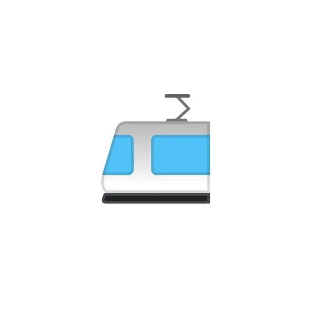 Vector illustration of Light Rail Vector Icon. Isolated Lightrail Train Cartoon Style Emoji, Emoticon Illustration