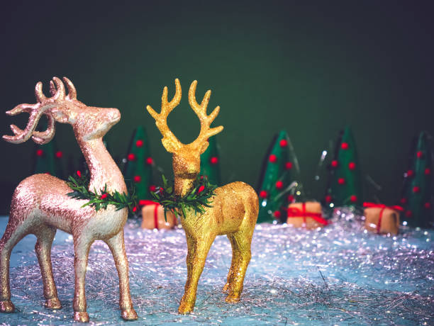 istock Christmas background with deers 1181009605