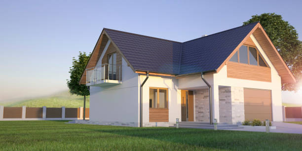 istock Family house, grass and sky 1181009797
