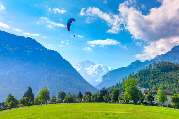 istock Paraglider in Interlaken, Switzerland 1181013414