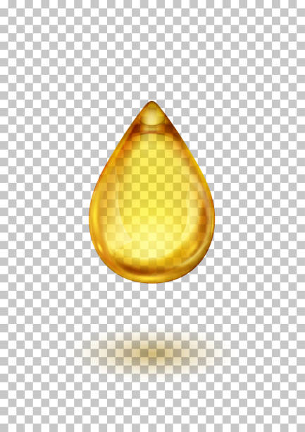 Tropfen Öl oder Honig auf transparentem Hintergrund – Vektorgrafik