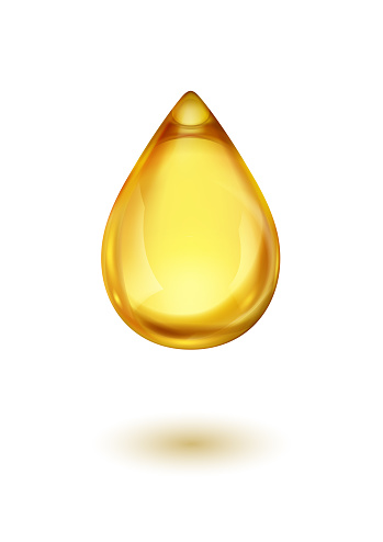 Oil drop isolated on white background. Icon of drop of oil or honey, EPS 10 contains transparency.