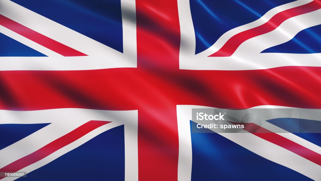 United Kingdom Flag 3d render United Kingdom Flag (Close-up) British Flag Stock Photo