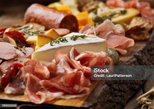 Charcuterie Board Stock Photo - Download Image Now - Charcuterie, Cutting Board, Cheese