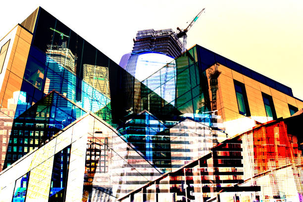 istock Abstract Image of Office Buildings under construction. 1181027776