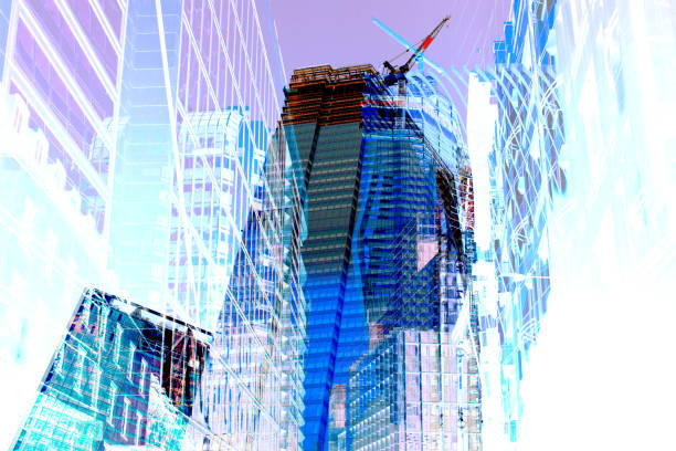 Abstract Image of Office Buildings under construction.