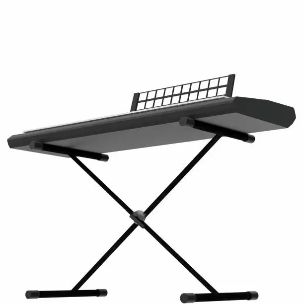 3D rendering illustration of an electronic keyboard on stand