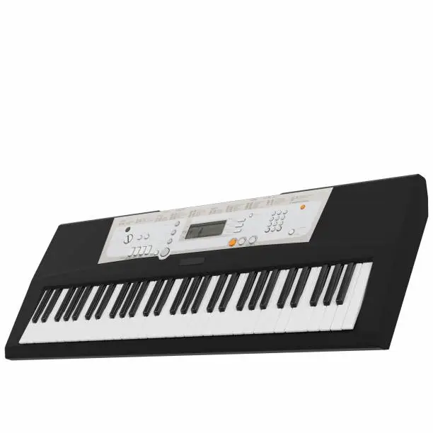 3D rendering illustration of an electronic piano keyboard