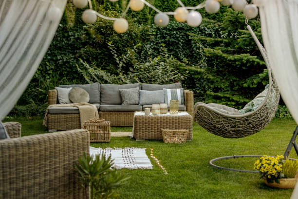 istock Cozy sofa set in the garden 1181032929