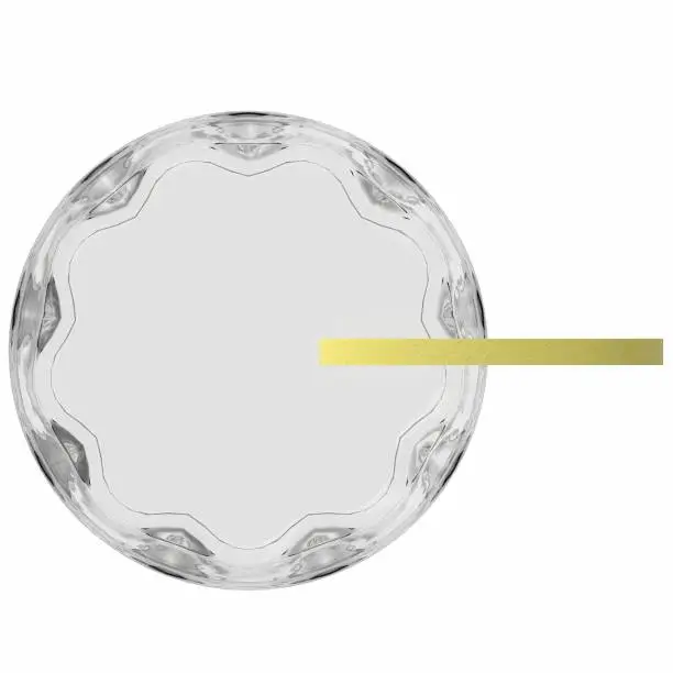 3D rendering illustration of a glass with lemon slice