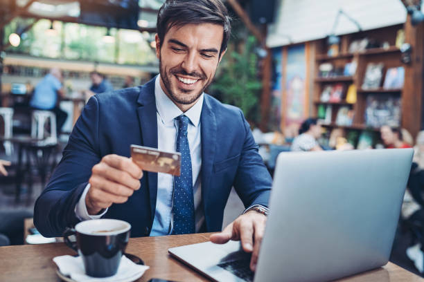 Businessman making an online payment