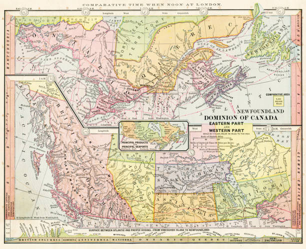 istock Map of dominion of Canada 1886 1181036013