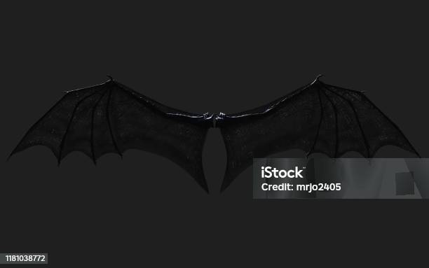 Dragon Wing Plumage Isolated With Clipping Path Stock Photo - Download Image Now - Animal Wing, Costume Wing, Devil