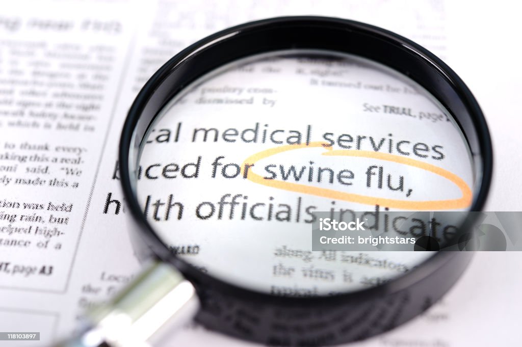 Noticias de la gripe porcina - Foto de stock de Asistencia sanitaria y medicina libre de derechos