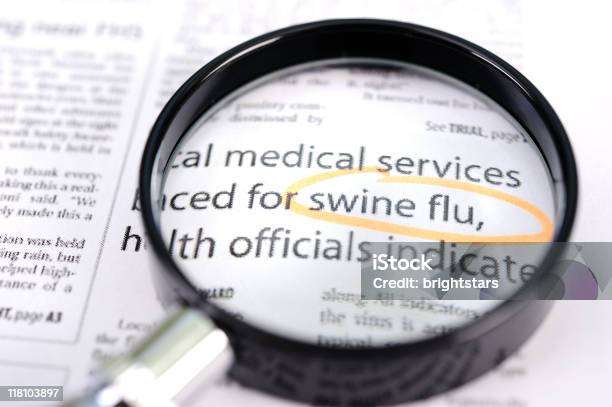 Gripe Suína Notícias - Fotografias de stock e mais imagens de Ampliação - Ampliação, Constipação e Gripe, Cuidados de Saúde e Medicina